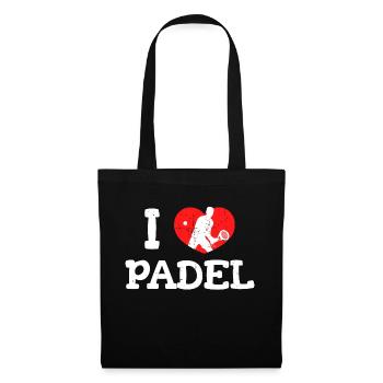 Spieler Ich Liebe Padel Statement Padelspiel Herz - Stoffbeutel - Schwarz - Vorne