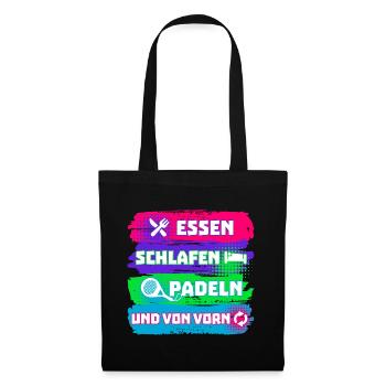 Padel Spieler Freizeit Padelspiel Statement Sport - Stoffbeutel - Schwarz - Vorne