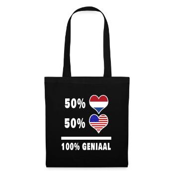 Drapeau 100% Genius des États-Unis et des Pays-Bas - Sac en tissu - noir - Devant