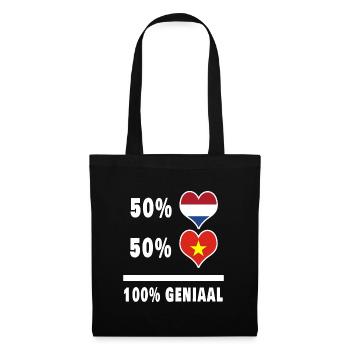 Vietnam et Pays-Bas 100% Genius flag - Sac en tissu - noir - Devant