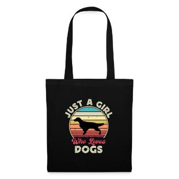 English Setter Dog Lover Silhouette Vintage Sunset - Tote Bag - black - Front