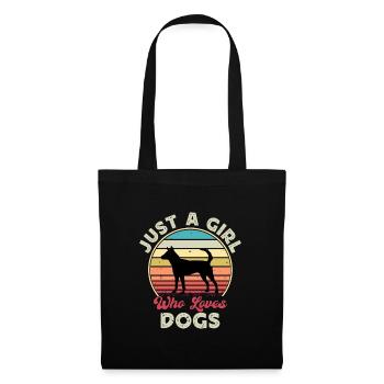 Formosan Mountain Dog Love Silhouette Retro Sunset - Sac en tissu - noir - Devant