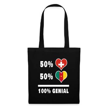 Cameroun et Suisse 100% Drapeau Génial - Sac en tissu - noir - Devant