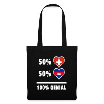 Cambodge et Suisse 100% Awesome Flag - Sac en tissu - noir - Devant