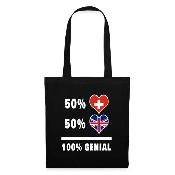 Grande-Bretagne et Suisse 100% Awesome Flag - Sac en tissu - noir - Devant