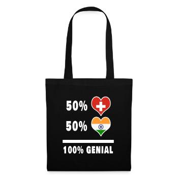 India and Switzerland 100% Awesome Flag - Tote Bag - black - Front