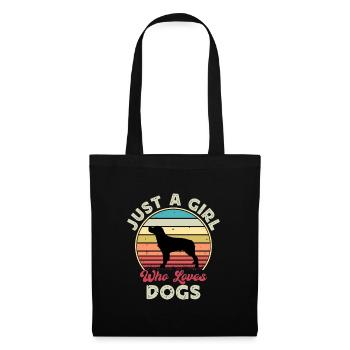 French Brittany Dog Love Silhouette Vintage Sunset - Tote Bag - black - Front