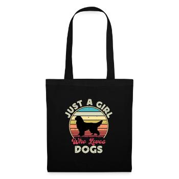 Gordon Setter Hundeliebhaber Silhouette Vintage Sonnenuntergang - Stoffbeutel - Schwarz - Vorne