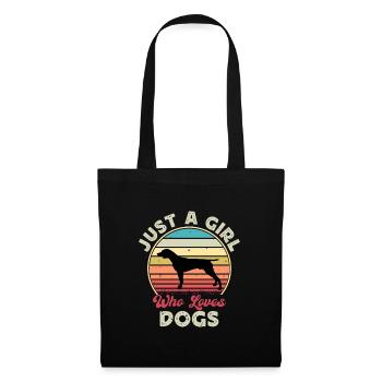Deutsch Kurzhaar Vorstehhund Silhouette Retro - Stoffbeutel - Schwarz - Vorne