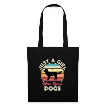 German Longhaired Pointer Dog Silhouette Retro - Tote Bag - black - Front
