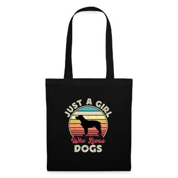 Épagneul Français Dog Lover Silhouette Vintage Sunset - Sac en tissu - noir - Devant
