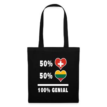 Lituanie et Suisse 100% Drapeau génial - Sac en tissu - noir - Devant