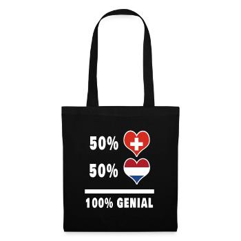 Netherlands and Switzerland 100% Genial Flag - Tote Bag - black - Front