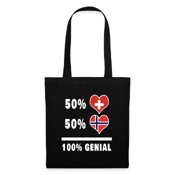Norway and Switzerland 100% Awesome Flag - Tote Bag - black - Front