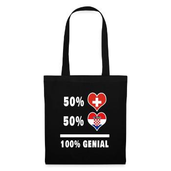 Croatie et Suisse 100% Drapeau Génial - Sac en tissu - noir - Devant