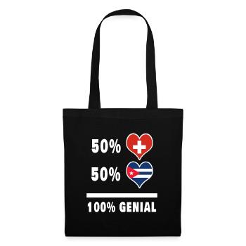 Cuba et Suisse 100% Drapeau Génial - Sac en tissu - noir - Devant