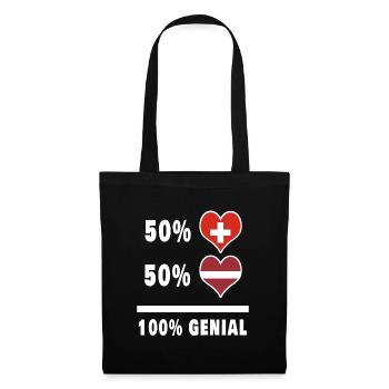 Latvia and Switzerland 100% Genial Flag - Tote Bag - black - Front