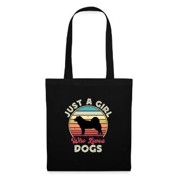 Greenland Dog Lover Silhouette Vintage Sunset - Tote Bag - black - Front