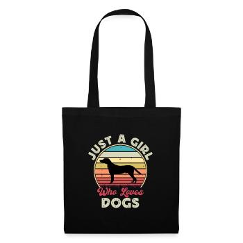 Hamiltonstovare Dog Love Silhouette Vintage Sunset - Stoffbeutel - Schwarz - Vorne