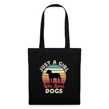 Grand Suisse Mountain Dog Silhouette Retro Sunset - Sac en tissu - noir - Devant