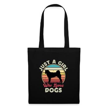 Hokkaido Ken Dog Lover Silhouette Vintage Sunset - Tote Bag - black - Front