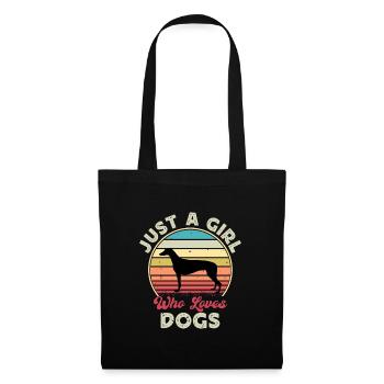 Grey Hound Hund Lover Silhouette Vintage Sunset - Stoffbeutel - Schwarz - Vorne