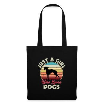Italian Greyhound Dog Love Silhouette Retro Sunset - Tote Bag - black - Front