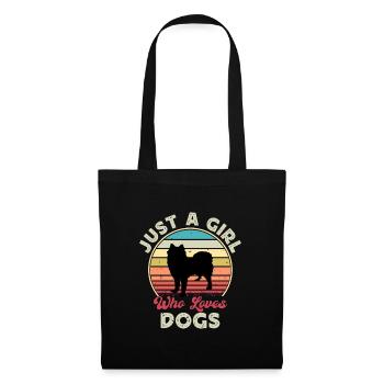 Husky Dog Silhouette Vintage Sunset for Dog Lovers - Tote Bag - black - Front