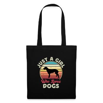 Irish Wolfhound Dog Love Silhouette Vintage Sunset - Tote Bag - black - Front