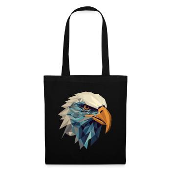 Aigle stylisé, géométrique - Sac en tissu - noir - Devant