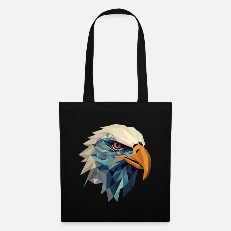 Stylized, geometric eagle - Tote Bag - black