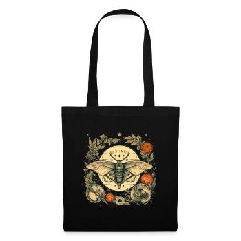 Mystical moth with magical herbarium and moons - Tote Bag - black - Front