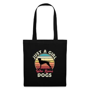 Old Danish Pointer Dog Silhouette Retro Sunset - Tote Bag - black - Front