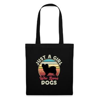 Papillon Dog Lover Silhouette Vintage Sunset - Sac en tissu - noir - Devant