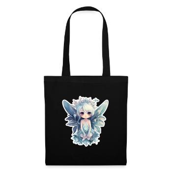 Petite fée des glaces avec couronne de fleurs - Sac en tissu - noir - Devant