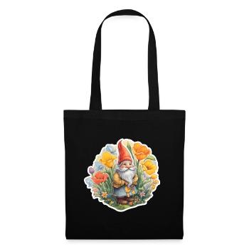 Nain dans une prairie fleurie - Sac en tissu - noir - Devant