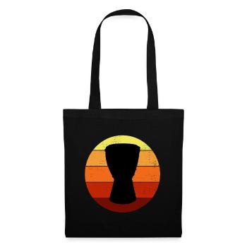 Djembé Player Drummer Music Drum Vintage Retro - Sac en tissu - noir - Devant
