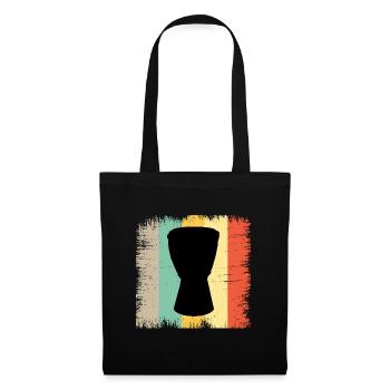 Djembé Player Drummer Music Drum Vintage Retro - Sac en tissu - noir - Devant