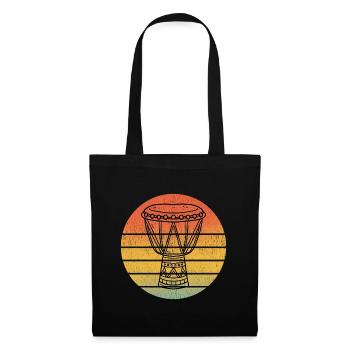 Djembé Player Drummer Music Drum Vintage Retro - Sac en tissu - noir - Devant
