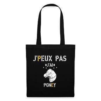 J Peux Pas J Ai Poney - Sac en tissu - noir - Devant