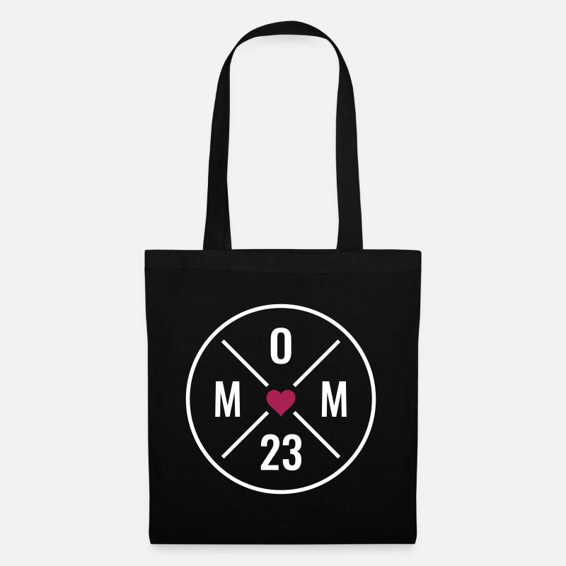 MOM 23 Herz Baby Mutter Liebe Muttertag Mama 2023 - Stoffbeutel - Schwarz