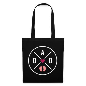 DAD Heart Baby Baby Feet Dad Love Father's Day Dad - Tote Bag - black - Front