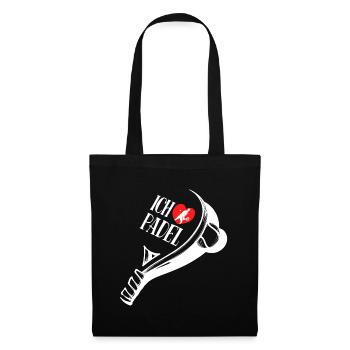 Herz Ich Liebe Padel Statement Spieler Training - Stoffbeutel - Schwarz - Vorne