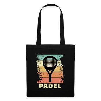 Tennis Sportart Padel Spruch Padelspiel Schläger - Stoffbeutel - Schwarz - Vorne
