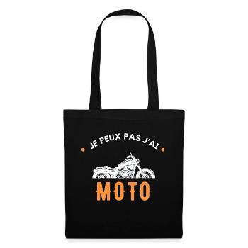 Je peux pas j'ai moto - Sac en tissu - noir - Devant