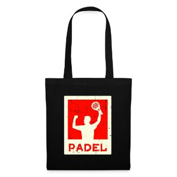 Freizeit Training Spieler Spruch Schläger Padel - Stoffbeutel - Schwarz - Vorne
