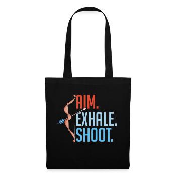 Aim Exhale Shoot. Bow & Arrows Target Archery - Tote Bag - black - Front