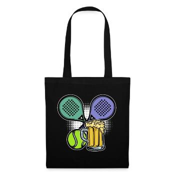 Joueur de Padel Balles de Sport Raquette Padel - Sac en tissu - noir - Devant