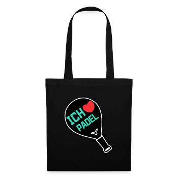 Sport Herz Fans Ich Liebe Padel Statement Schläger - Stoffbeutel - Schwarz - Vorne