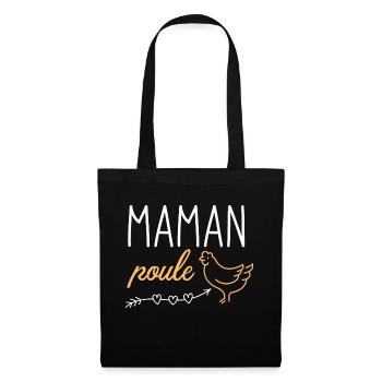 Maman poule 1 - Sac en tissu - noir - Devant